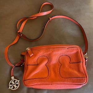 AUTHENTIC Tory Burch Orange Leather Crossbody